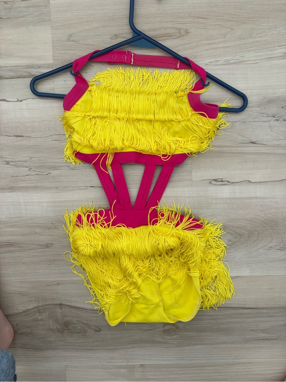 Kids Yellow and Pink Fringe Dance Costume - Weissman